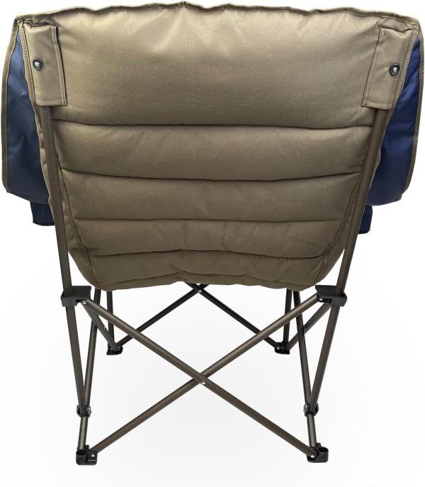 Black Sierra Deluxe Padded Camping Chair for Sports & Outdoors, Oversize XL Outdoor Folding Chair Supports 400 lbs, Heavy Duty Seat w/Dual Cup Holders/Carry Bag Perfect for RV, Tailgating, Glamping - Image 7