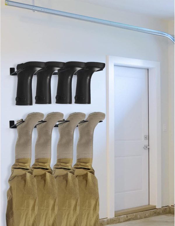 ORLESS Wader Hangers 4-Pair Boot Rack Garage Boot Storage, Cowboy Boot Holder, Metal Wire Organizer for Entryway - Image 3