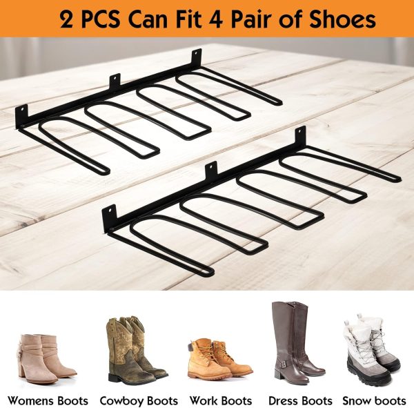 ORLESS Wader Hangers 4-Pair Boot Rack Garage Boot Storage, Cowboy Boot Holder, Metal Wire Organizer for Entryway - Image 4