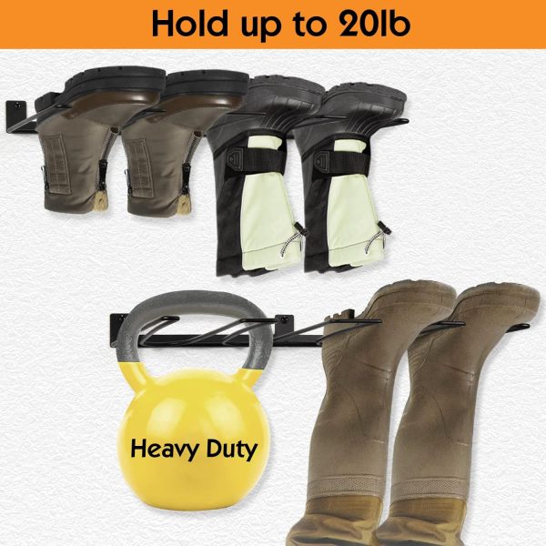 ORLESS Wader Hangers 4-Pair Boot Rack Garage Boot Storage, Cowboy Boot Holder, Metal Wire Organizer for Entryway - Image 6