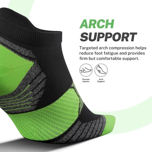 PAPLUS Compression Running Socks Women (6 Pairs), Ankle Athletic Socks Low Cut with Arch Support - Image 4