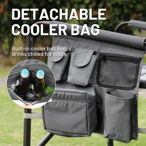 TIMBER RIDGE XXL Upgraded Oversized Directors Chairs with Foldable Side Table, Detachable Side Pocket, Heavy Duty Folding Camping Chair up to 600 Lbs Weight Capacity (Gray) Ideal Gift - Image 9