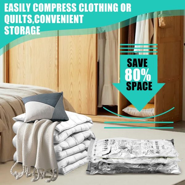 Vacuum Seal Bags for Clothing - Jumbo Vacuum Storage Bags with Hand Pump, Space Saver Organisers for Travel Luggage Clothes Blankets Comforters (10 Jumbo) - Image 3