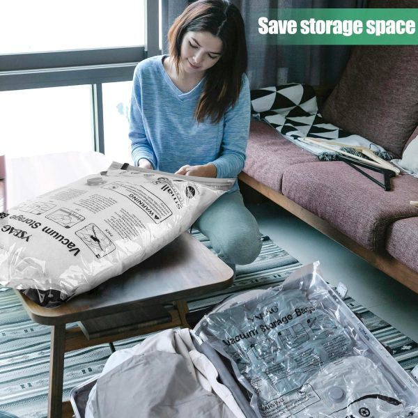 Vacuum Seal Bags for Clothing - Jumbo Vacuum Storage Bags with Hand Pump, Space Saver Organisers for Travel Luggage Clothes Blankets Comforters (10 Jumbo) - Image 5