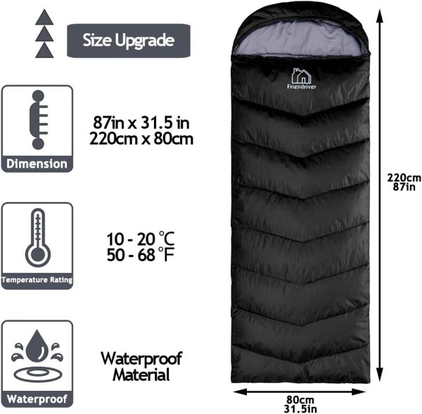 XL Size Upgraded Version of Camping Sleeping Bag 4 Seasons Warm and Cool, Lighter Weight, Adults and Children Can Use Waterproof Camping Bag, Travel and Outdoor Activities - Image 2